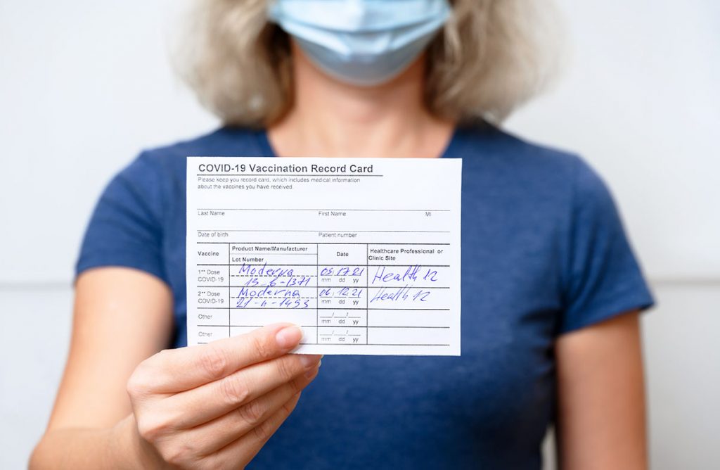 Proof of vax card